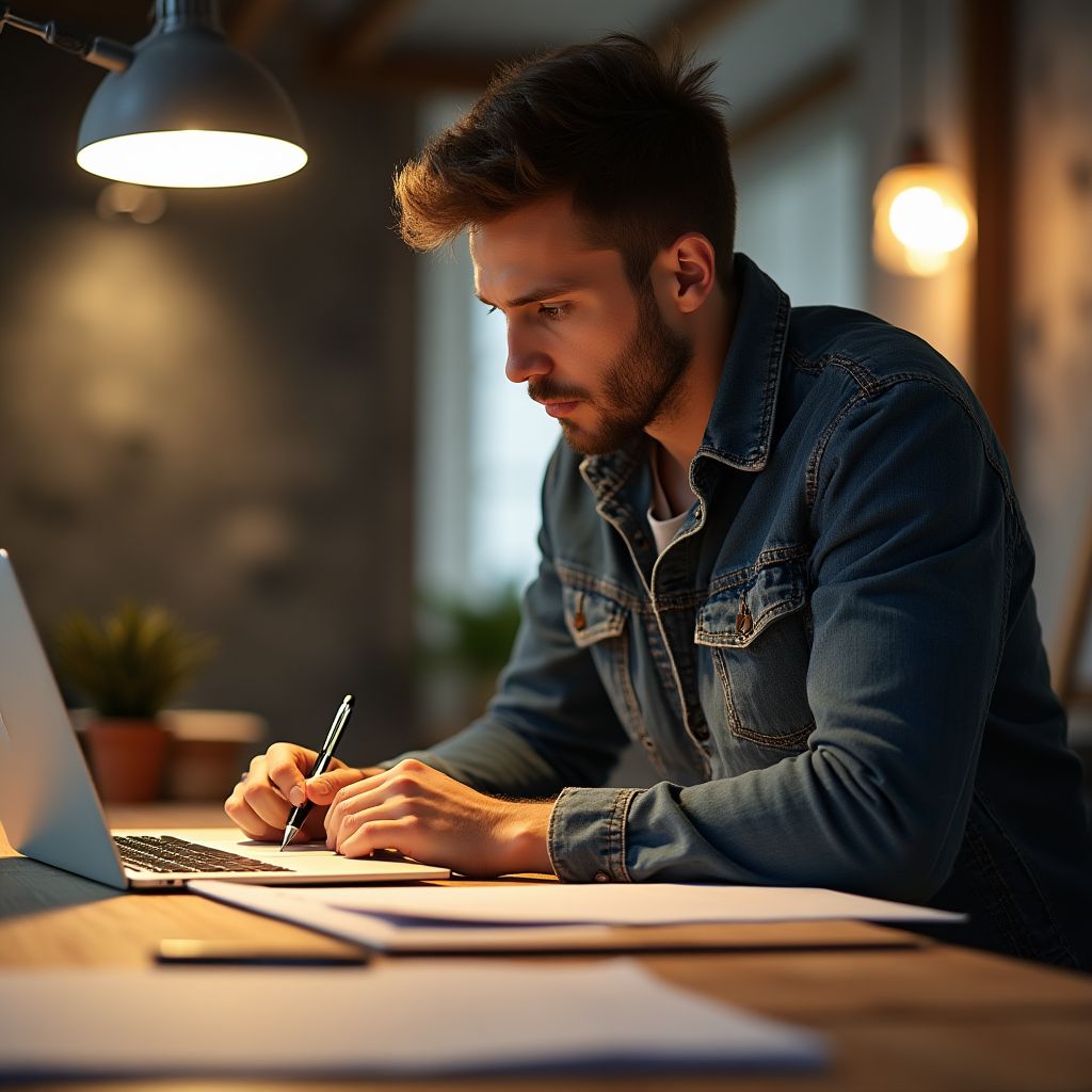 Estudiante exitoso de diseño gráfico