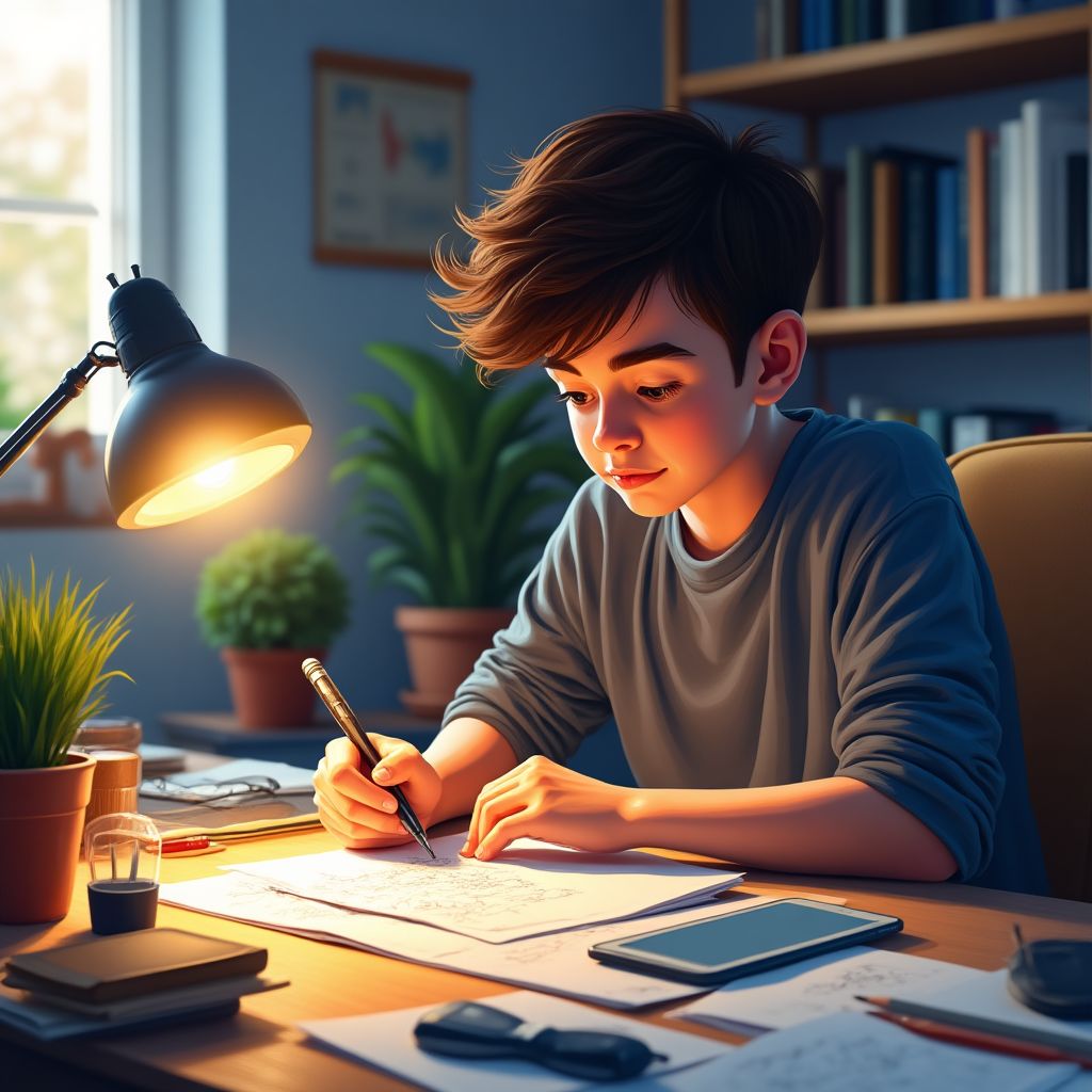 Estudiante exitoso de diseño gráfico